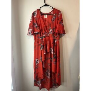 Haute Project Los Angeles‎ Sheer Long Floral Duster Cover Up Cardigan Women's XL